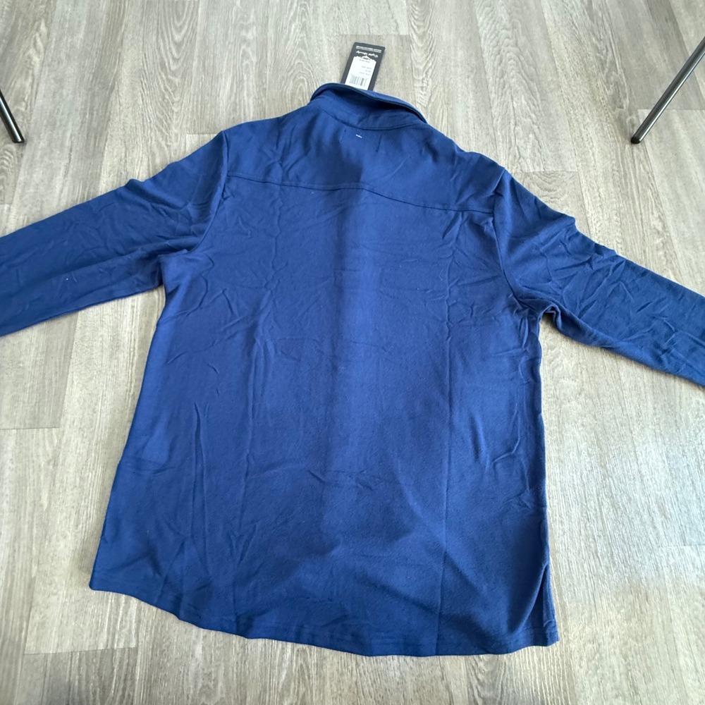 English Laundry Men Navy Button Down Long Sleeve Polo Shirt Style EL1012 Size M - Picture 7 of 7